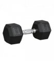 12.5KG Single Rubber Hex Dumbbell Portable Hand Weights for Home Gym HOMCOM