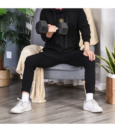 12.5KG Single Rubber Hex Dumbbell Portable Hand Weights for Home Gym HOMCOM