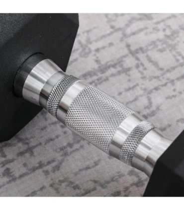 12.5KG Single Rubber Hex Dumbbell Portable Hand Weights for Home Gym HOMCOM