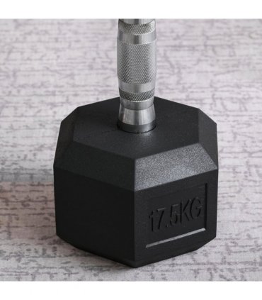 17.5KG Single Rubber Hex Dumbbell Portable Hand Weights Home Gym HOMCOM