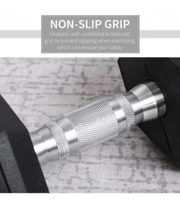 17.5KG Single Rubber Hex Dumbbell Portable Hand Weights Home Gym HOMCOM
