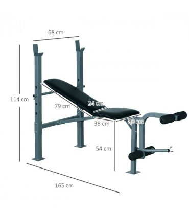 Adjustable Multi Gym Weight Bench Barbell Stand Chest Leg Abs Training HOMCOM