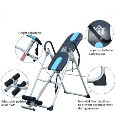 Foldable Therapy Gravity Inversion Table AB Exercise Bench Home Fitness HOMCOM