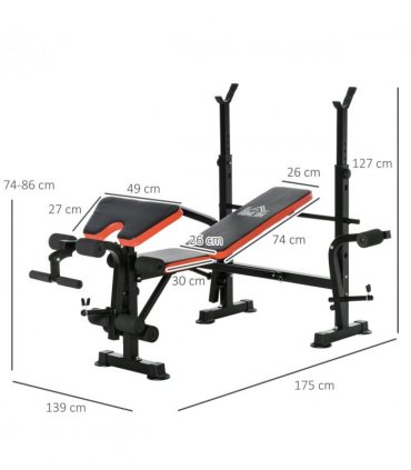 Multi-Function Adjustable Weight Training Bench Gym Fitness Lifting HOMCOM