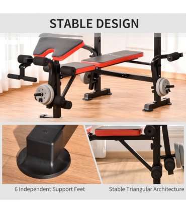 Multi-Function Adjustable Weight Training Bench Gym Fitness Lifting HOMCOM