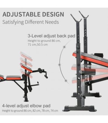 Multi-Function Adjustable Weight Training Bench Gym Fitness Lifting HOMCOM