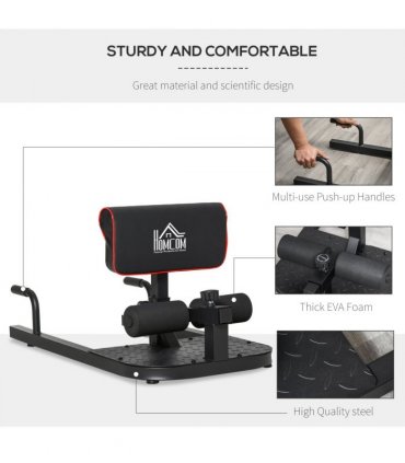 3 IN 1 Squat Machine Sit Up Push Up Gym Leg Exercise Adjustable HOMCOM