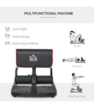 3 IN 1 Squat Machine Sit Up Push Up Gym Leg Exercise Adjustable HOMCOM