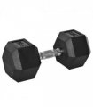 20KG Single Rubber Hex Dumbbell Portable Hand Weights Dumbbell Home Gym HOMCOM