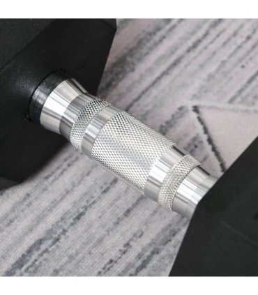 20KG Single Rubber Hex Dumbbell Portable Hand Weights Dumbbell Home Gym HOMCOM