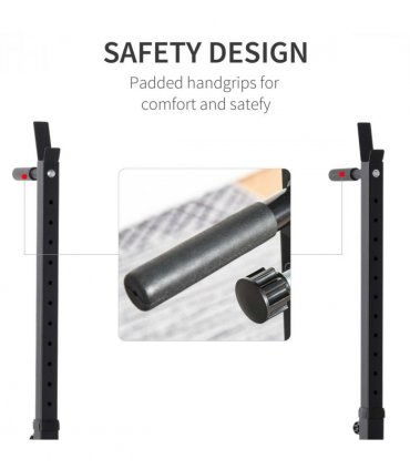 Barbell Rack Squat Dip Stand Weight Lifting Bench Press Home Gym HOMCOM