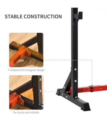 Barbell Rack Squat Dip Stand Weight Lifting Bench Press Home Gym HOMCOM