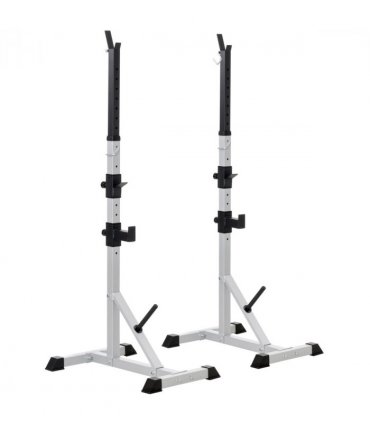 Adjust Pair of Barbell Squat Racks Stand Weight Lifting Bench Press Gym HOMCOM
