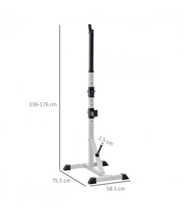 Adjust Pair of Barbell Squat Racks Stand Weight Lifting Bench Press Gym HOMCOM