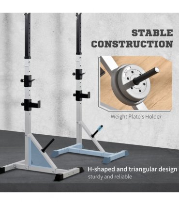 Adjust Pair of Barbell Squat Racks Stand Weight Lifting Bench Press Gym HOMCOM