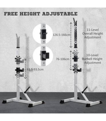 Adjust Pair of Barbell Squat Racks Stand Weight Lifting Bench Press Gym HOMCOM
