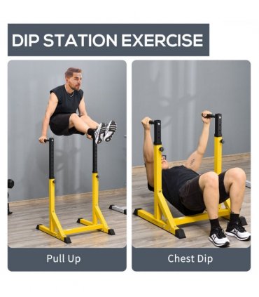 Dip Station Chin Up Parallel Bars Pull Up Power Tower Home Gym Workout HOMCOM