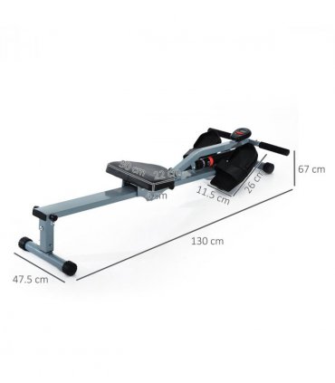 12 Level Fitness Rowing Machine Cardio Fitness Workout and Gym Training HOMCOM