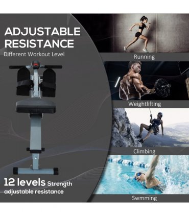 12 Level Fitness Rowing Machine Cardio Fitness Workout and Gym Training HOMCOM