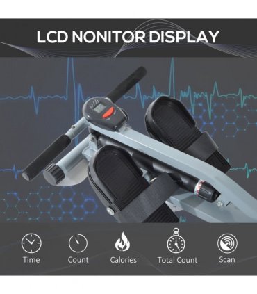 12 Level Fitness Rowing Machine Cardio Fitness Workout and Gym Training HOMCOM