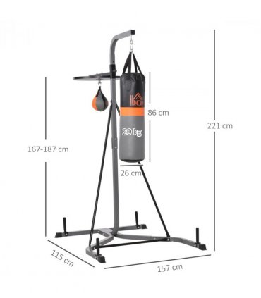 Punchbag & Speedball Boxing Station Frame Freestanding Training Home HOMCOM