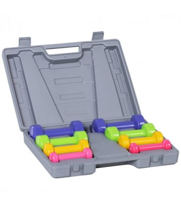10kg Colourful Dumbbell Weights Set Home Exercising Toning w/ Case Gym HOMCOM