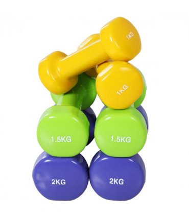 10kg Colourful Dumbbell Weights Set Home Exercising Toning w/ Case Gym HOMCOM