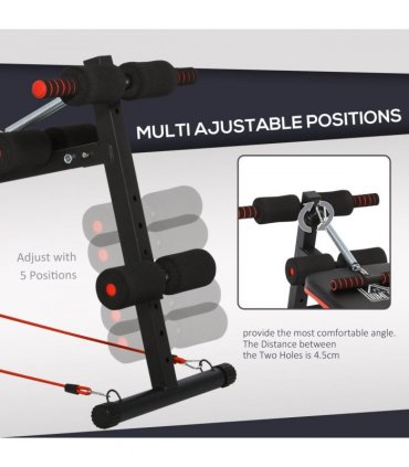 Steel Black Foldable Sit Up Bench Core Workout for Home Gym 137Lx51W x 50-66H cm