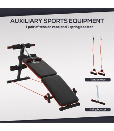Steel Black Foldable Sit Up Bench Core Workout for Home Gym 137Lx51W x 50-66H cm