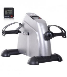 Mini Exercise Bike Portable Pedal Manual Machine Indoor Fitness Silver HOMCOM