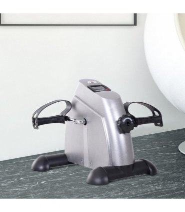 Mini Exercise Bike Portable Pedal Manual Machine Indoor Fitness Silver HOMCOM