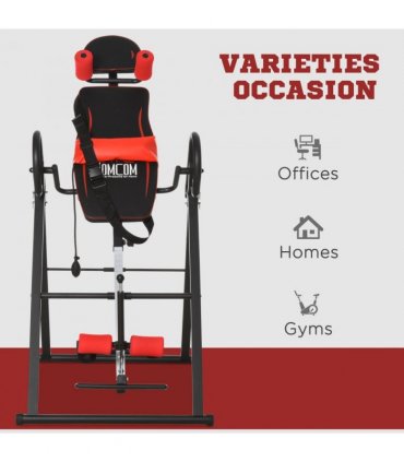 Adjustable Gravity Inversion Table w/ Safety Belt For Muscle Pain HOMCOM