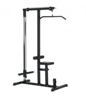 Exercise Pulldown Machine Power Tower with Adjustable Seat Cables HOMCOM