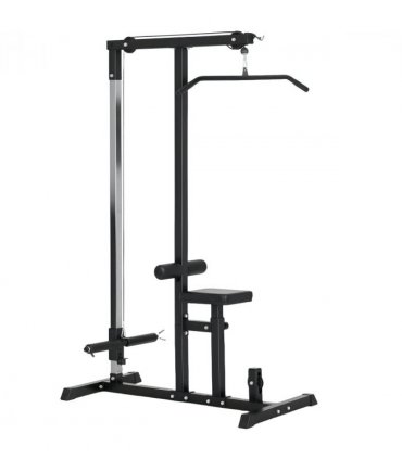Exercise Pulldown Machine Power Tower with Adjustable Seat Cables HOMCOM