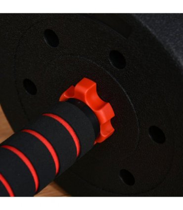 25kg Adjustable 2 IN 1 Barbell Dumbbells Weight Set for Body Fitness HOMCOM