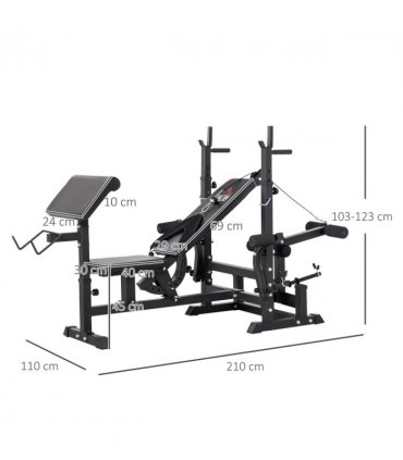 Multi-Exercise Full-Body Weight Bench with Bench Press & Leg Extension HOMCOM