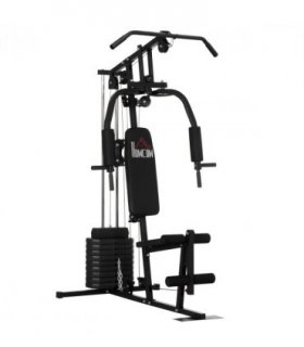 Multi-Gyms Black Steel 200H x 135L x 103Wcm 45kg Weights Full Body Workout