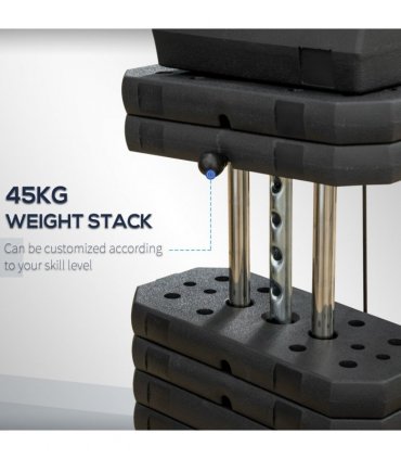 Multi-Gyms Black Steel 200H x 135L x 103Wcm 45kg Weights Full Body Workout