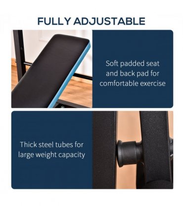 Adjustable Weight Bench with Leg Developer Barbell Rack Black Steel