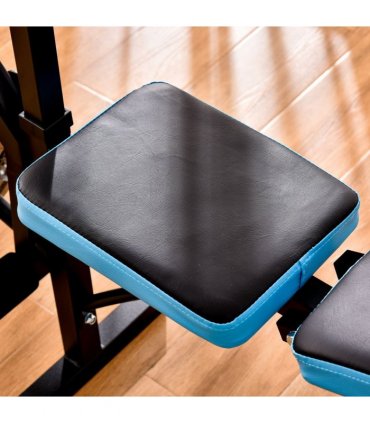 Adjustable Weight Bench with Leg Developer Barbell Rack Black Steel