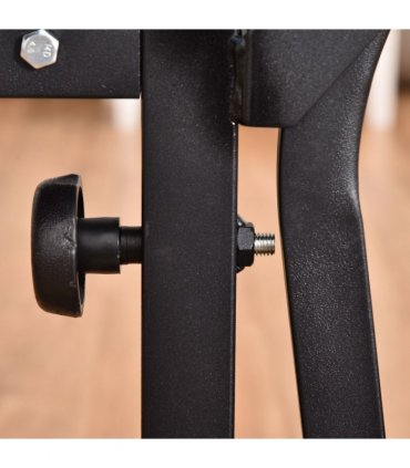 Adjustable Weight Bench with Leg Developer Barbell Rack Black Steel