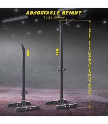 Squat Stand Barbell Spotter Black H46.5cm x W46.5cm x D2.5cm High Quality