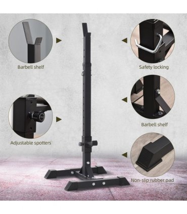 Squat Stand Barbell Spotter Black H46.5cm x W46.5cm x D2.5cm High Quality