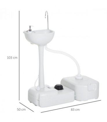 24L Portable Portable Hand wash Sink Hand Washing Basin Water Tank Outsunny