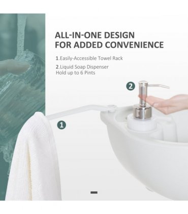 24L Portable Portable Hand wash Sink Hand Washing Basin Water Tank Outsunny