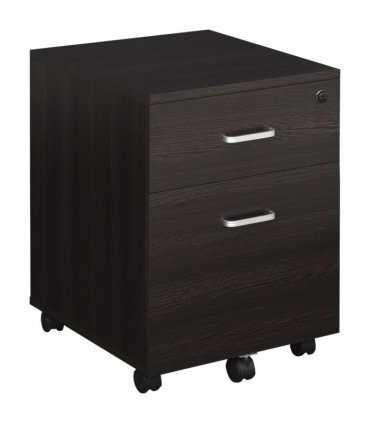 Filing Cabinet Black Particle Board 54.6H x 40W x 45Dcm 2-Drawer Locking Office