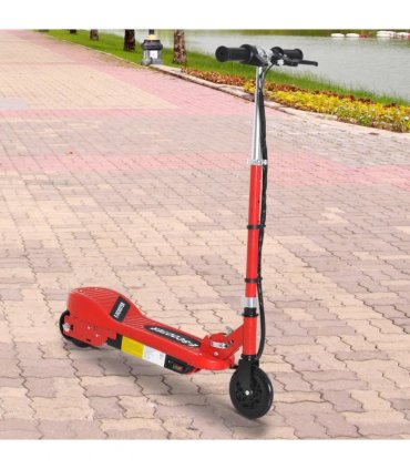 Kids Electric Scooter Folding Red 74Lx36Wx73-91H 50kg Steel PP 12km/h 8HRS