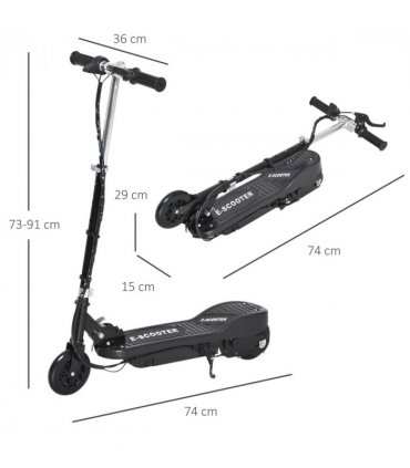 Folding Kids Electric Scooter 7-14 Adjustable Battery Power PU Wheels HOMCOM
