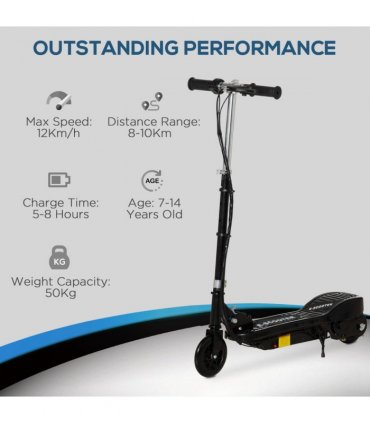 Folding Kids Electric Scooter 7-14 Adjustable Battery Power PU Wheels HOMCOM