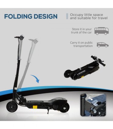 Folding Kids Electric Scooter 7-14 Adjustable Battery Power PU Wheels HOMCOM